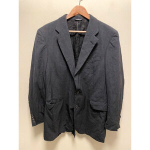 Vintage Chaps Ralph Lauren Men Sport Coat Blazer 48R Gray Plaid Wool Preppy READ